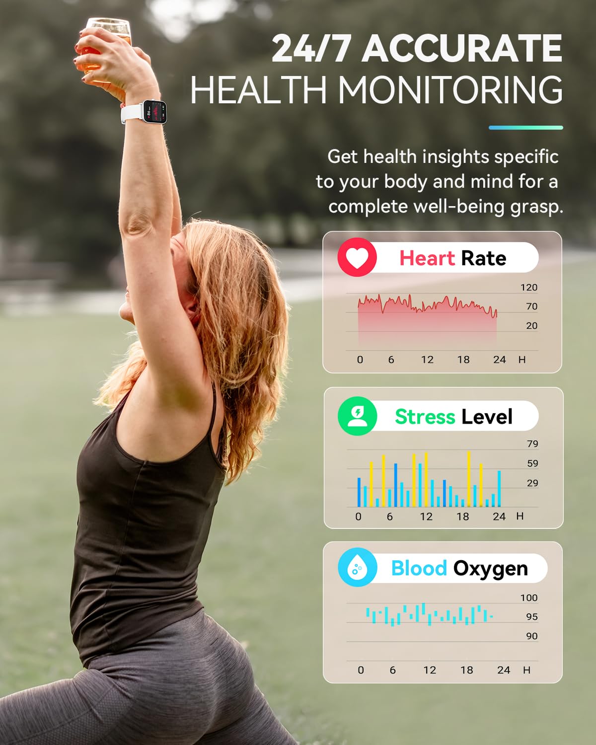 Smart Watches For Men Women Make/Answer Call, 1.8 '' Hd Smart Watch With Alexa, Fitness Tracker With Spo2 Heart Rate/Sleep Monit